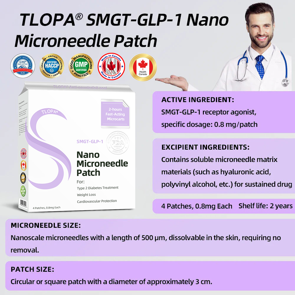 [See results in 7 days]✅ 𝐓𝐋𝗢𝐏𝐀® 𝐒𝐌𝐆𝗧-𝗚𝐋𝐏-1 Nano Microneedle Patch（Painless, long-lasting, addressing diabetes, obesity, and cardiovascular diseases）✨