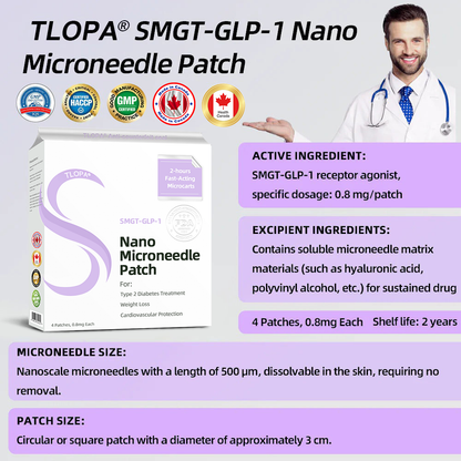 [See results in 7 days]✅ 𝐓𝐋𝗢𝐏𝐀® 𝐒𝐌𝐆𝗧-𝗚𝐋𝐏-1 Nano Microneedle Patch（Painless, long-lasting, addressing diabetes, obesity, and cardiovascular diseases）✨
